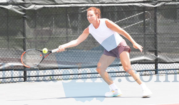 Maci Doden returns the ball to her opponent on Sunday morning at