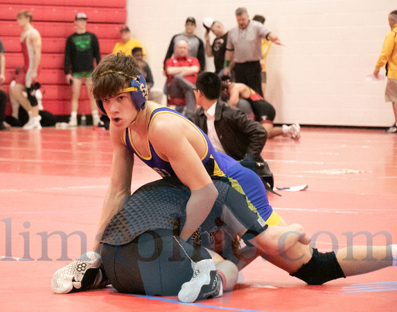 Delphos St. John's Edward Kessen (Top) holds down his opponent,